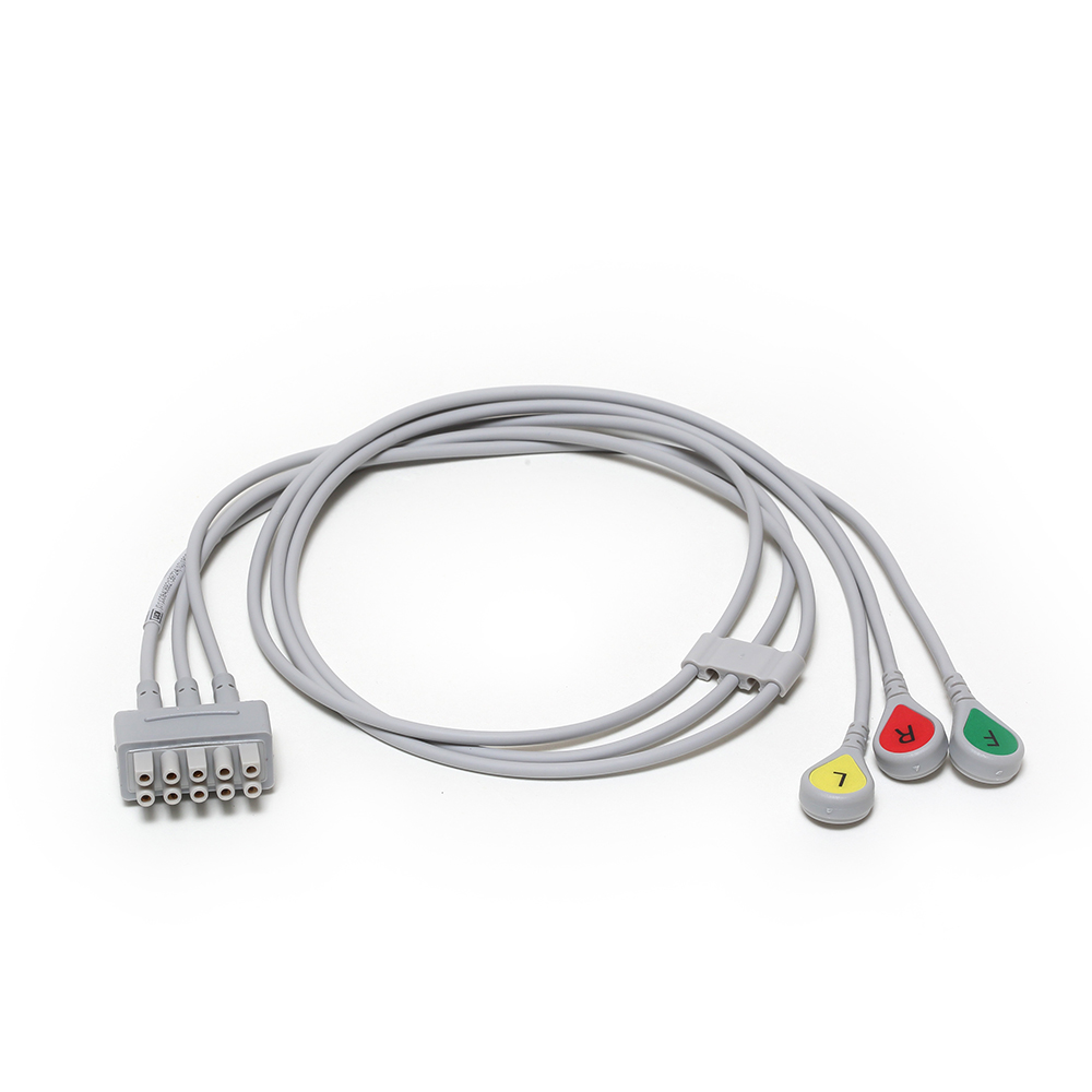 ECG Leadwire set, 3-lead grouped, snap, IEC, 74 CM/ 29 IN ECG Leadwire set, 3-lead grouped, snap, IEC, 74 CM/ 29 IN